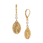 Symbols of Faith Oval Miraculous Medal Charm & Bead Earrings - image 1
