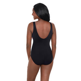 Womens Great Lengths Palm Dynasty Ruffle One Piece Swimsuit