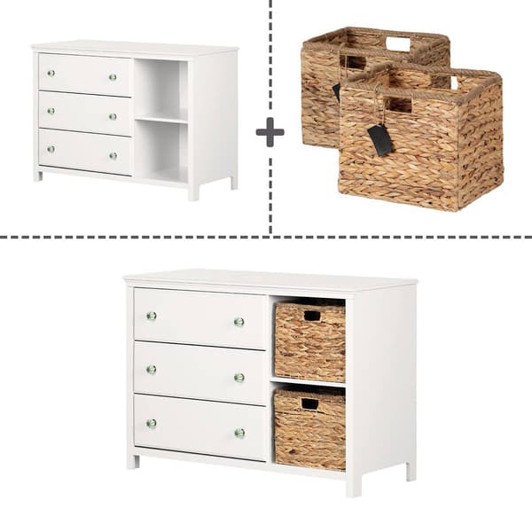 South Shore Balka 3-Drawer Dresser With Baskets