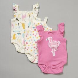 Baby Girl &#40;NB-9M&#41; Sterling Baby Flamingo Ruffle Tank Bodysuits