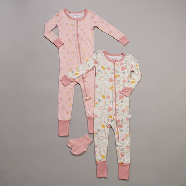 Baby Girl (12-24M) Sleep On It(R) 2pk. School & Rainbow Pajama Set - image 