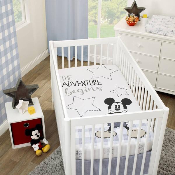 Disney Call Me Mickey Cotton Photo Op Nursery Fitted Crib Sheet