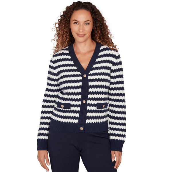 Womens Emaline Golden Nautica Long Sleeve Striped Cardigan With - image 