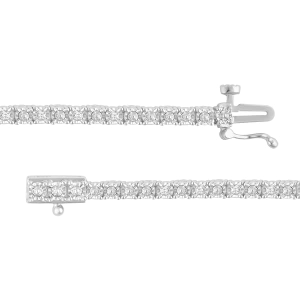 Nova Star® 1/10ctw. Lab Grown Diamond Silver Tennis Bracelet