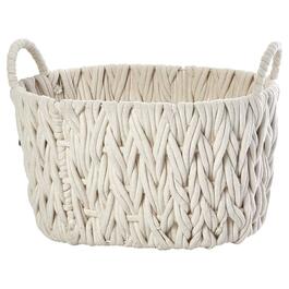 Small Braided Oval Chunky Cotton Rope Basket