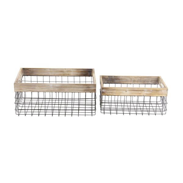 9th &amp; Pike® Farmhouse Style Storage Baskets - Set of 2