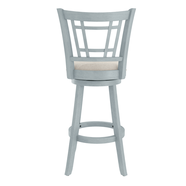 HH2 Home Fairfox Blue Wood Bar Height Swivel Stool