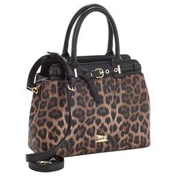 Matthew & Julian Leopard Belted Suede Satchel
