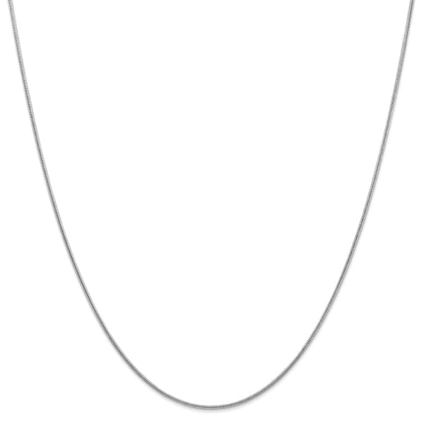 Unisex Gold Classics&#40;tm&#41; 1.4mm. 14k White Round Snake Chain Necklace - image 