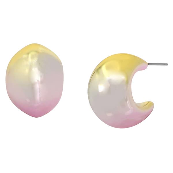 Steve Madden Gradient Chubby Hoop Earrings - Pink