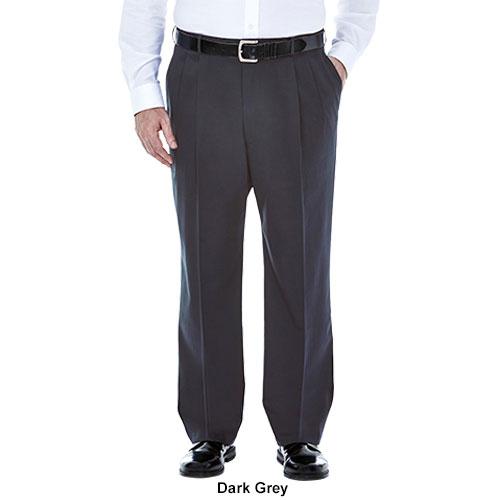Haggar Men's Big & Tall No Iron Khaki Classic Fit Pleat Pant