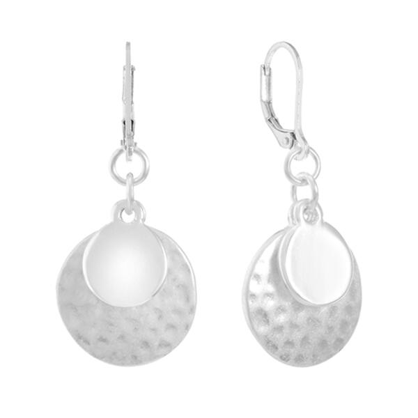 Chaps Silver-Tone & Pearl Layered Drop Earrings - image 