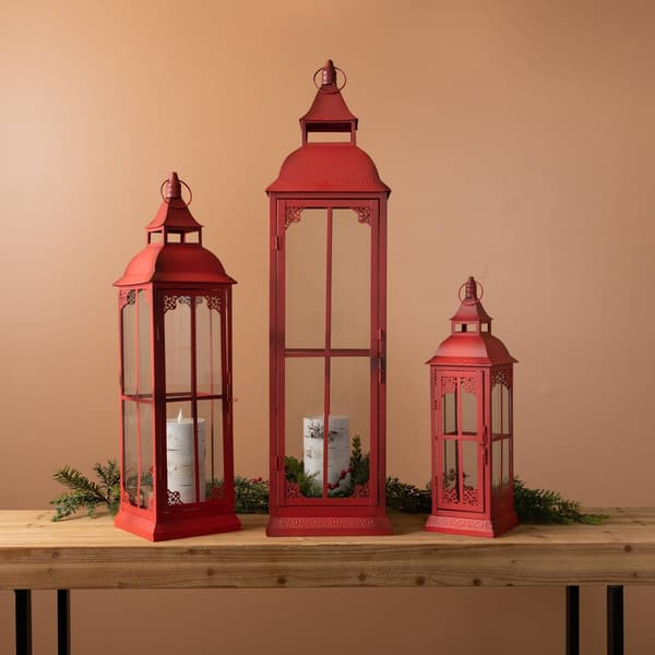 Melrose Ornamental Metal Lanterns - Set of 3