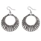 Ashley Cooper(tm) Silver Black Seed Bead Drop Hoop Earrings - image 1