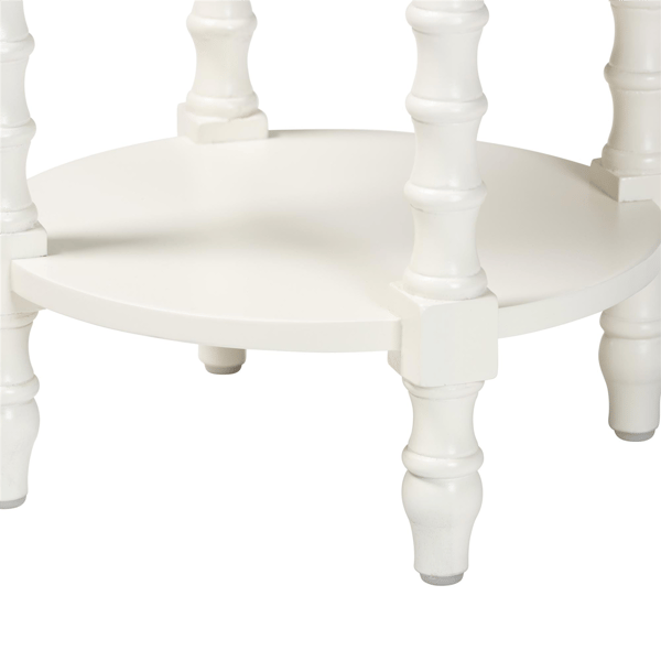 Baxton Studio Sally Round Nightstand with Bamboo Inspired Legs