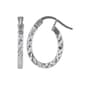 Sterling Silver Square Tube Oval Hoop Earrings - image 1