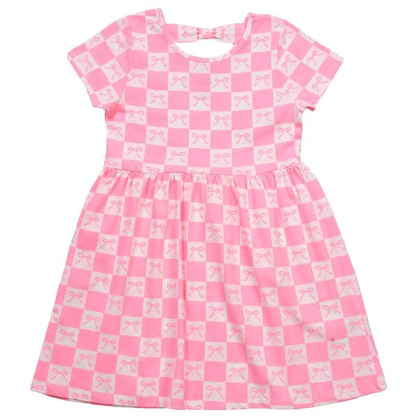 Girls (7-12) Freestyle Revolution Bow Checkered Dress - image 