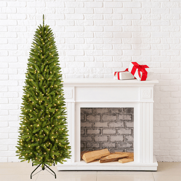 Santa''s Workshop 7.5ft. Pre-Lit Clear UL Lights PVC Slim Tree