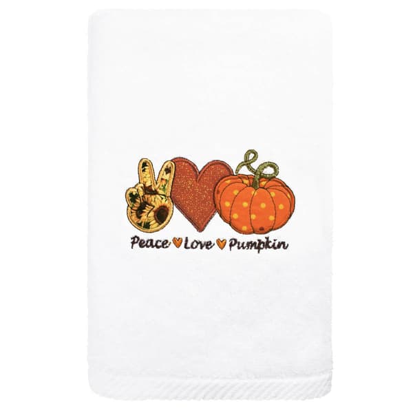 Linum Home Textiles Peace Love Pumpkin Hand Towel