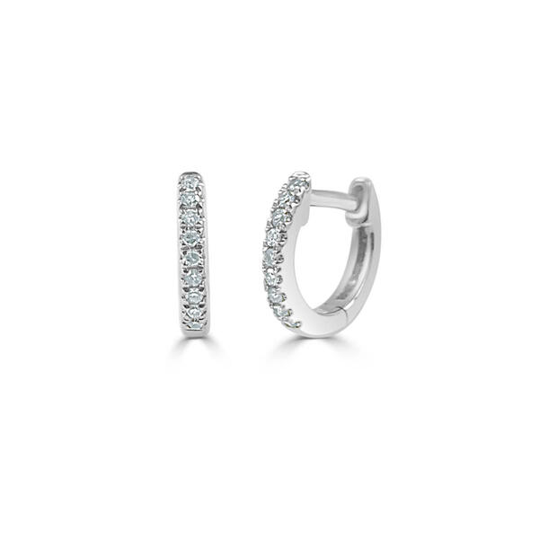 Diamond Classics(tm) 14kt. White Gold Diamond Hoop Earrings - image 