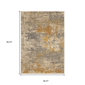 HomeRoots Modern Beige & Gold Abstract Area Rug with Fringe - image 3