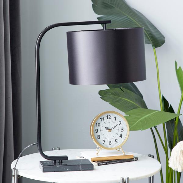 9th & Pike® Black Metal Traditional Table Lamp with Fabric Shade