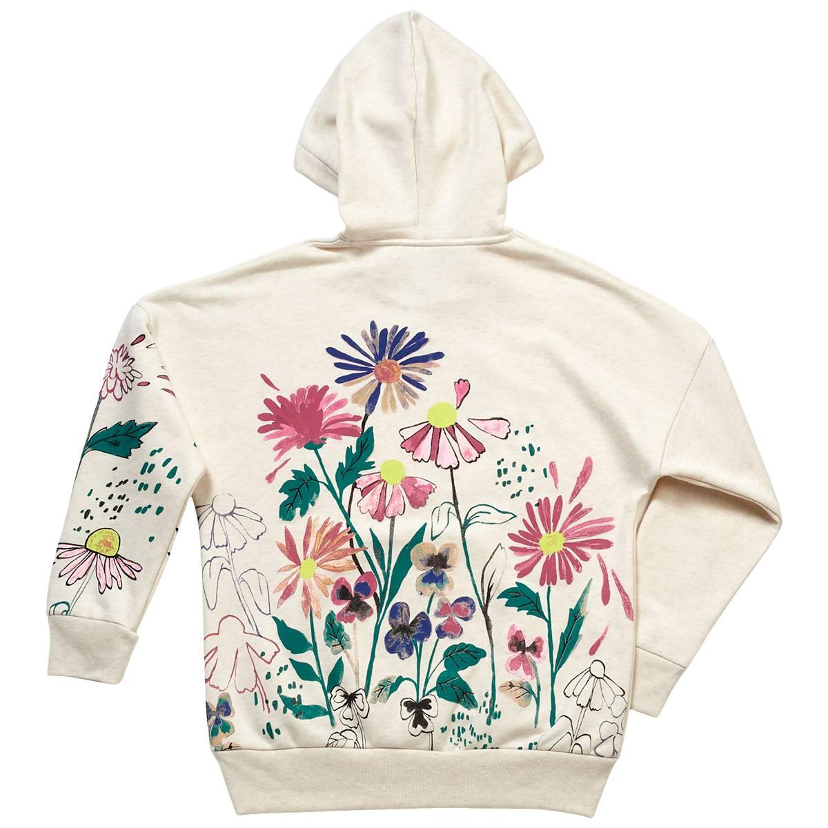 Girls (7-16) adidas® Heather Floral Graphic Oversized Hoodie
