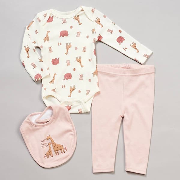 Baby Girl (NB-9M) baby views(R) 3pc. Safari Bodysuit & Pants Set - image 