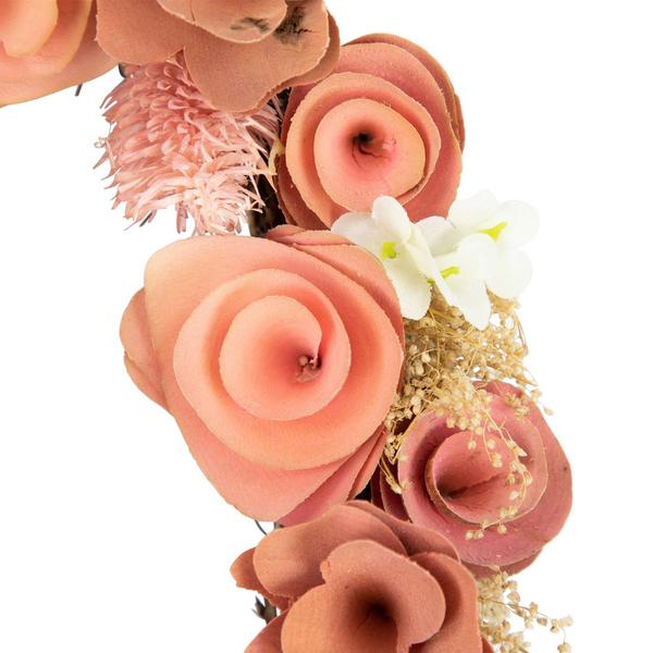 Northlight Seasonal Wooden Rose Heart Valentine''s Day Wreath