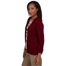 Womens Alfred Dunner Union Square Scallop Two in One Blouse