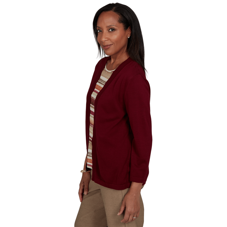 Womens Alfred Dunner Union Square Scallop Two in One Blouse
