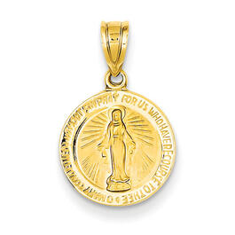 Unisex Gold Classics&#40;tm&#41; Yellow Gold Miraculous Medal Pendant