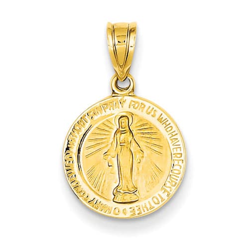 Unisex Gold Classics(tm) Yellow Gold Miraculous Medal Pendant - image 