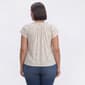 Plus Size Absolutely Famous Short Sleeve Ruffle Neck Ikat Blouse - image 2