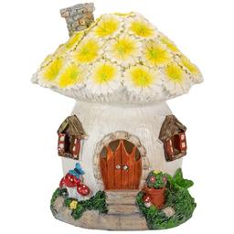 Northlight Seasonal 7in. Solar Flower House Garden Statue