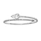 Rhodium Plated Single Crystal Spear Coil Bracelet - image 1