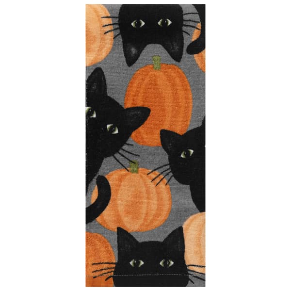 Pumpkin Peepers Soft Fiber Reactive Kitchen Towel - image 