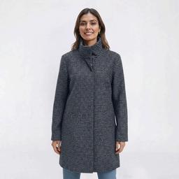 Plus Size Nine West Plaid Full Zip Faux Wool Coat