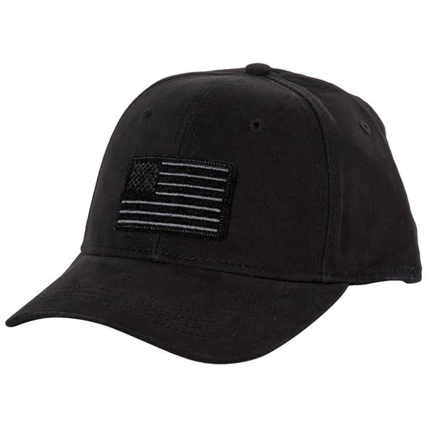 Mens Solid Tonal Flag Hat - Black - image 