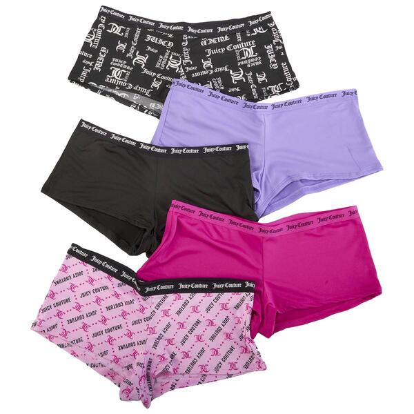 Juniors Juicy Couture 5pk Micro Logo Boyshorts Panties JC85565PK - image 