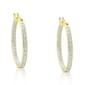Gianni Argento Diamond Accent Thin Large Hoop Earrings - image 1