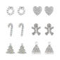 6pc. Wreath/Bow/Hearts/Candy Cane/Gingerbread Man/Tree Earrings - image 1