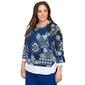 Petite Alfred Dunner Downtown Vibe Floral Blouse - image 3