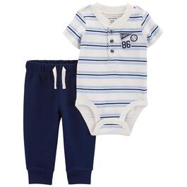 Baby Boy &#40;NB-24M&#41; Carters&#40;R&#41; Baseball Patch & Stripe Bodysuit Set