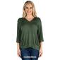 Womens 24/7 Comfort Apparel Elbow Sleeve Pocket Hoodie Top - image 5