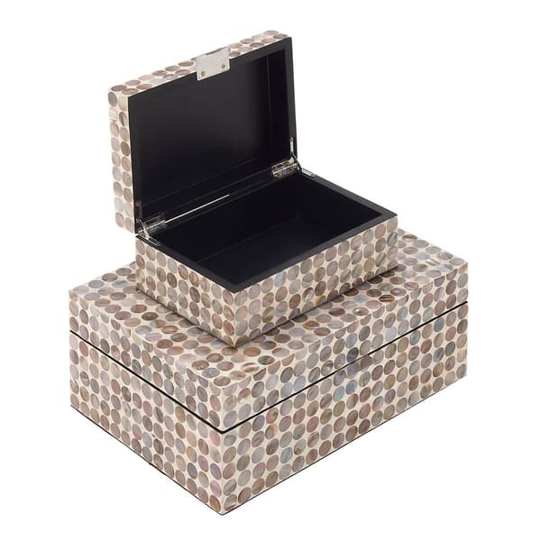 9th & Pike® Wood and Pearl Decorative Boxes - Set of 2