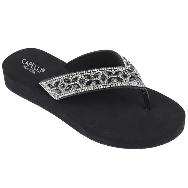 Womens Capelli New York Rhinestone Flip Flops