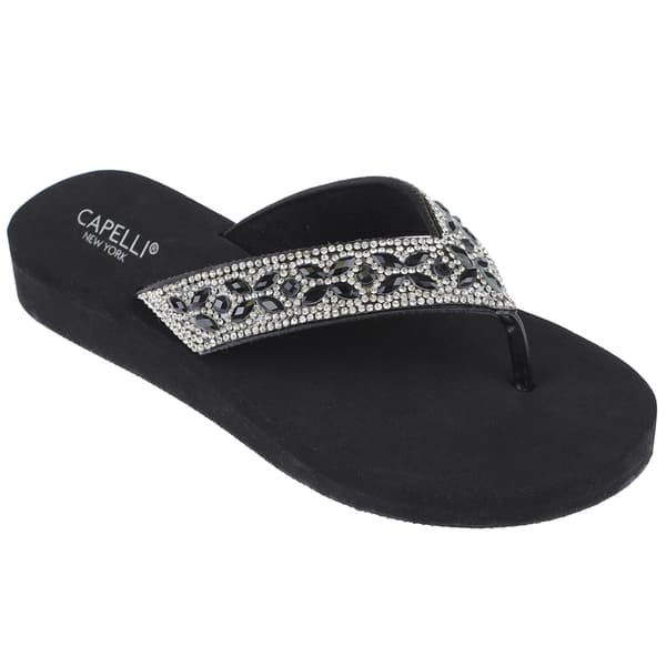 Womens Capelli New York Rhinestone Flip Flops - image 