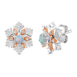 Enchanted Disney&#40;R&#41; Lab Created Opal Snowflake Earrings