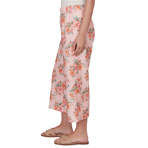 Womens Ruby Rd. Renaissance Romance Floral Eyelet Pants
